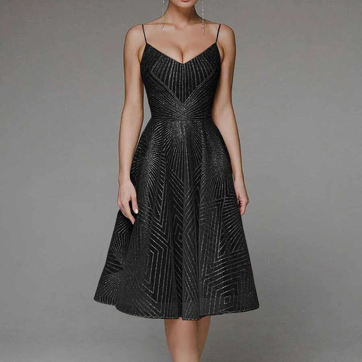 Elegant V-Neck Sling Dress